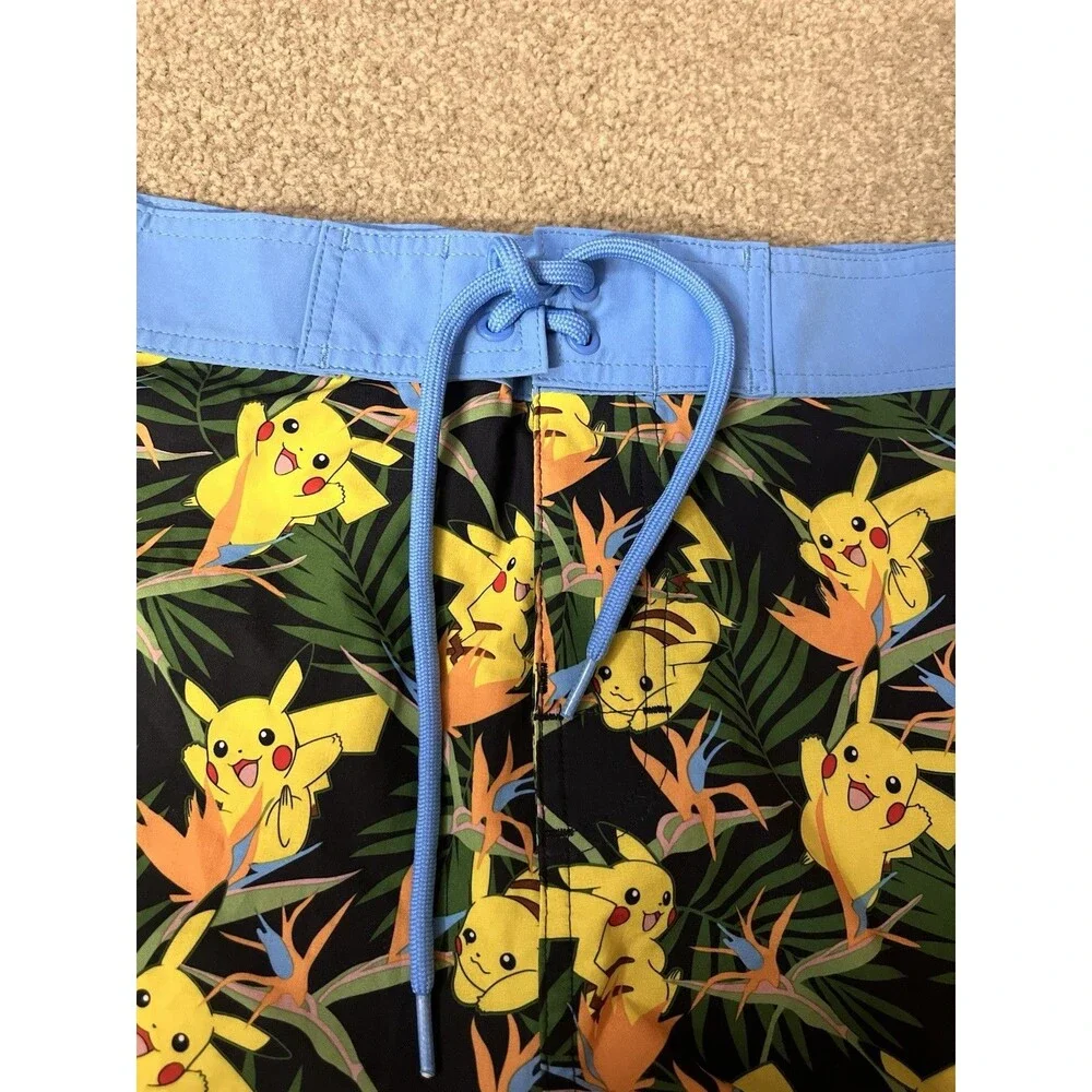 Hot Topic Pokémon Pikachu Tropical Print Board Shorts Swim Trunks Men's M